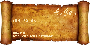 Abt Csaba névjegykártya